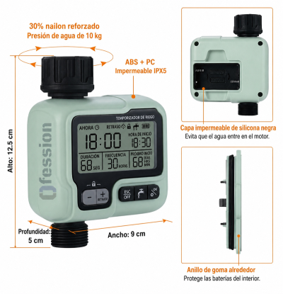 Temporizador Automático para Riego de Jardín HCT-322