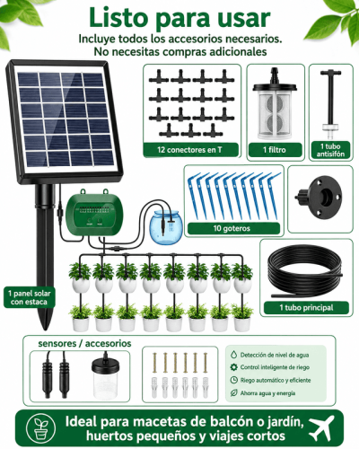 Kit de Riego por Goteo Solar Automático
