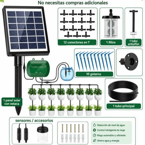 Kit de Riego por Goteo Solar Automático