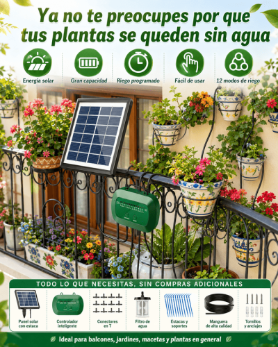 Kit de Riego por Goteo Solar Automático